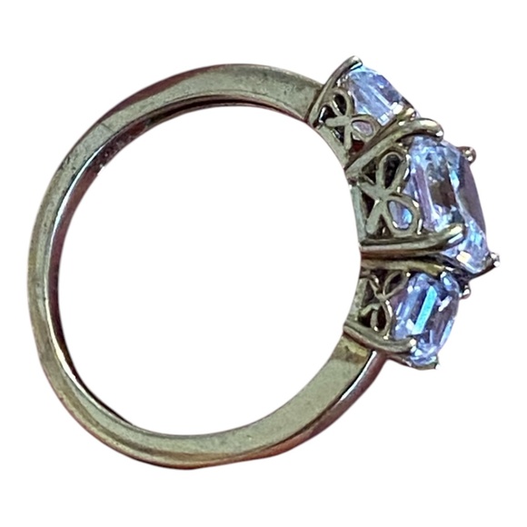 Gold plated sterling silver stamped 925 faceted stone ring - Picture 10 of 16